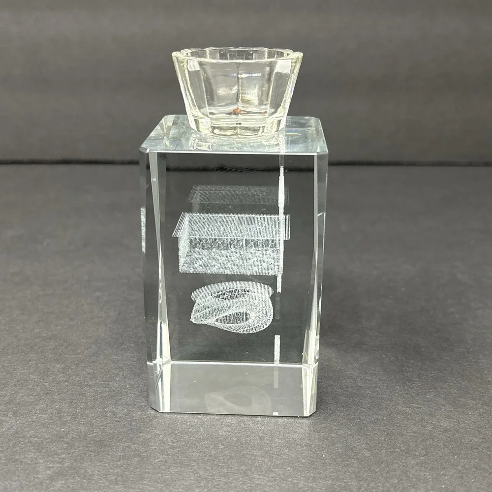 2008 Beijing Olympics Bird's Nest Water Cube 3D Crystal Candle Holder Souvenir